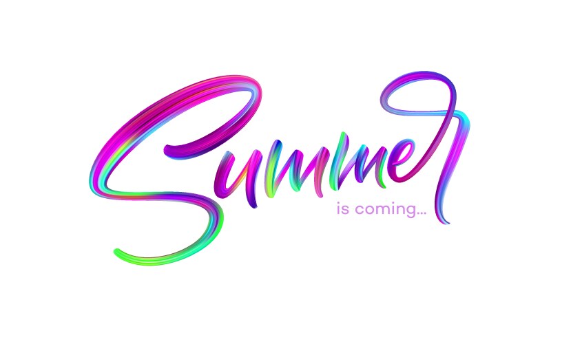 Summer handwritten brush stroke acrylic paint vector image