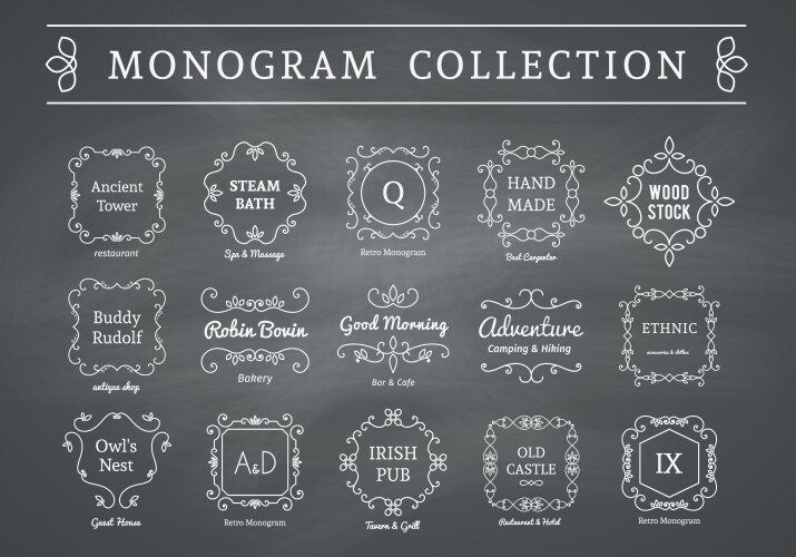 Vintage monogram Royalty Free Vector Image - VectorStock