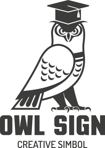 Owl flat logo vector image