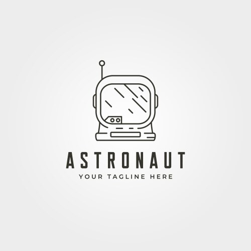 Line art astronaut head logo symbol design vector image