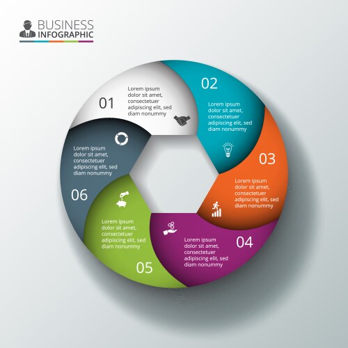 Infographic isometric 3d process chart Royalty Free Vector