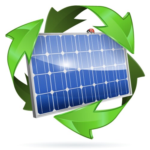 Solar panel with smiling sun Royalty Free Vector Image