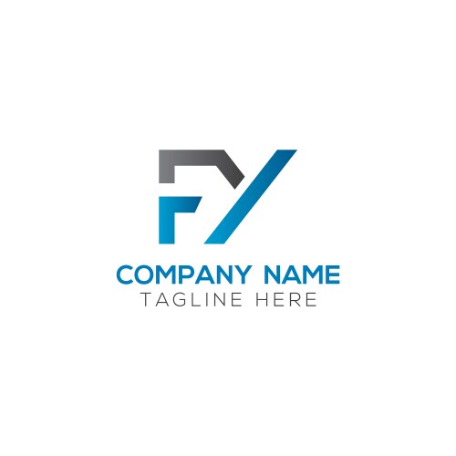 initial letter fy logo design template creative vector image