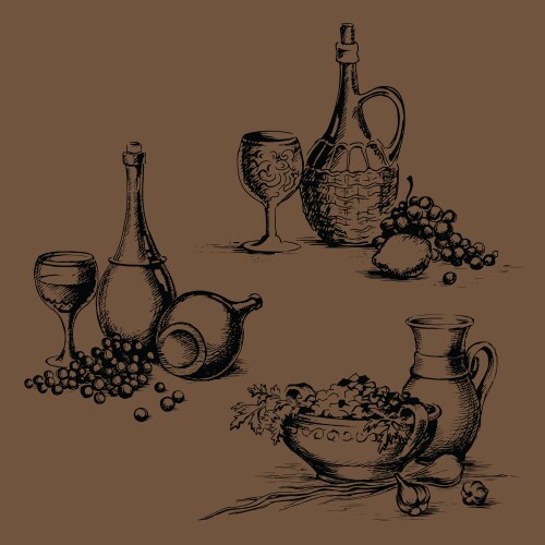 Freehand drawing of food for menu Vector Image