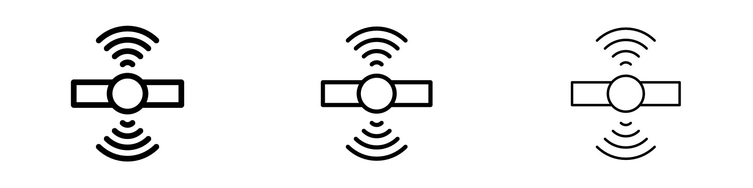 Sensor icons in three different stroke lines vektorbild