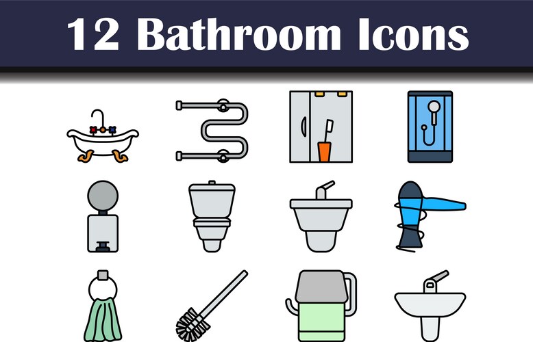 Bathroom equipment set icon Royalty Free Vector Image