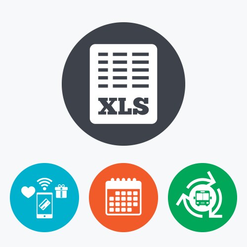Excel file document icon download xls button vector image