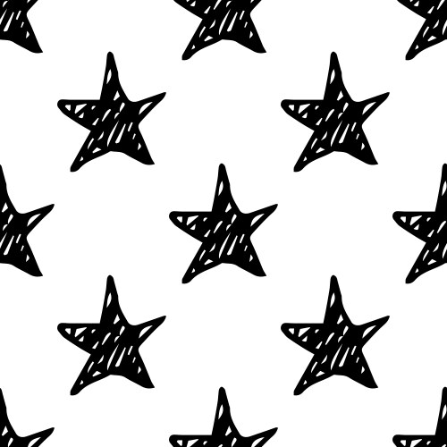 Seamless monochrome pattern with stars abstract Vector Image