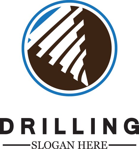Drill logo icon design template for mining Vector Image