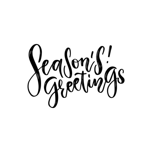 Hand Drawn Seasons Greetings Lettering Vector Image