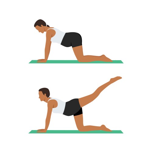 young pregnant woman doing kick back exercise vector image