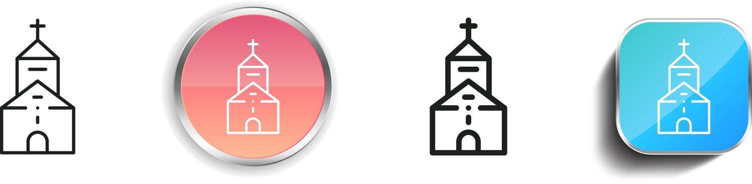 Chapel icon thin linear regular and button style vector image