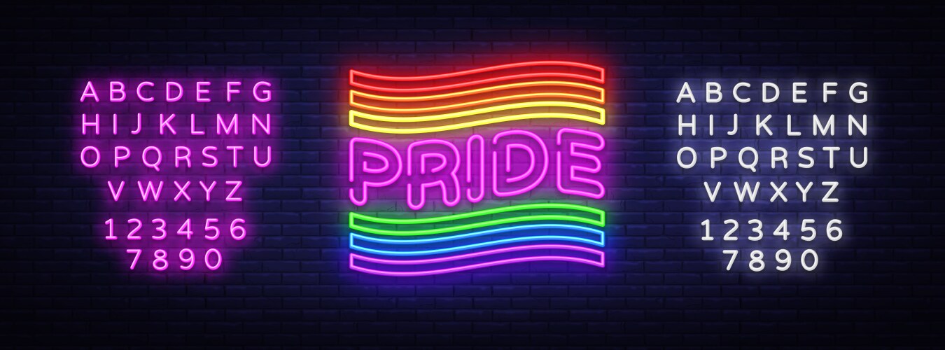 LGBT Pride Neon Text Banner Vector Image