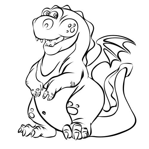 Line Art Dragon Vector Image
