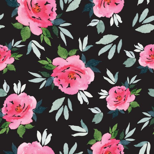 Watercolor Floral Pattern Vector Image