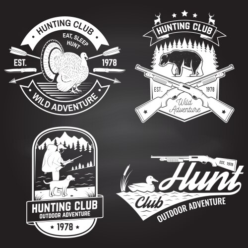 Hunting Club Badge Set Vector Image