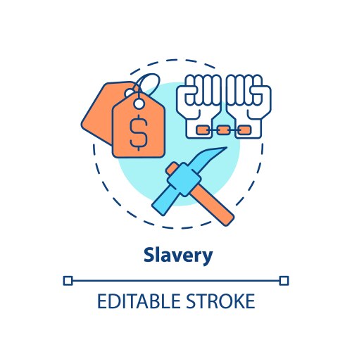 slavery multi color concept icon vector image vector image