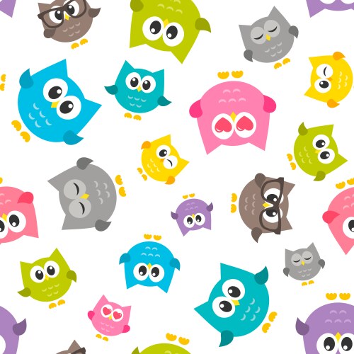 Colorful Owl Pattern Vector Image