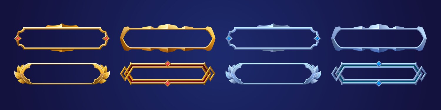Game frames and buttons in sci fi style Royalty Free Vector