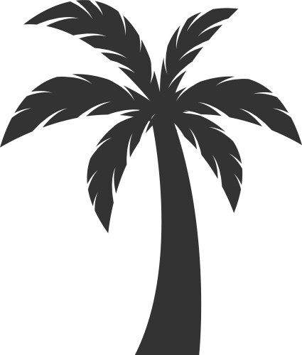 Exotic beach palm black icon jungle tree Vector Image