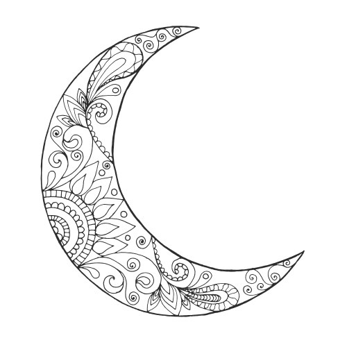 Ramadan Half Moon Decorative Vector Image