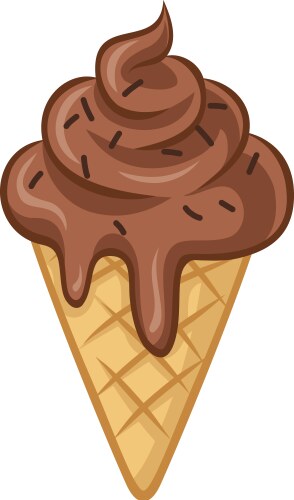 Chocolate Ice Cream Cone Vector Image