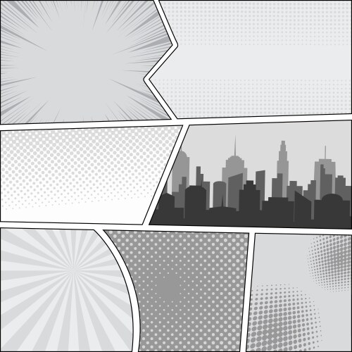 Comic page layout funny comics striped scrapbook Vector Image
