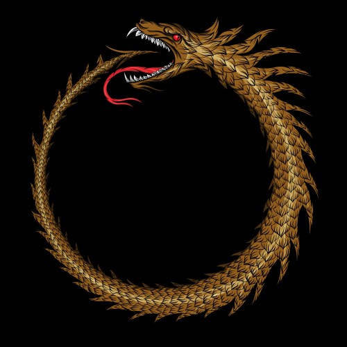 Ouroboros Snake Symbol Vector Image