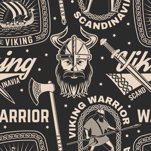 vikings warrior seamless pattern or background vector image