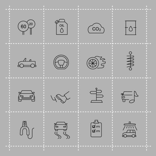 Auto icons set Royalty Free Vector Image - VectorStock