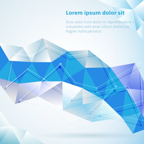 Abstract background with blue triangles template Vector Image
