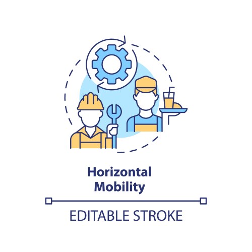 horizontal mobility multi color concept icon vector