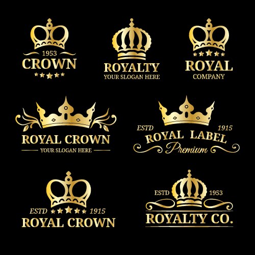 Luxury Crown Monogram Set Vector Image