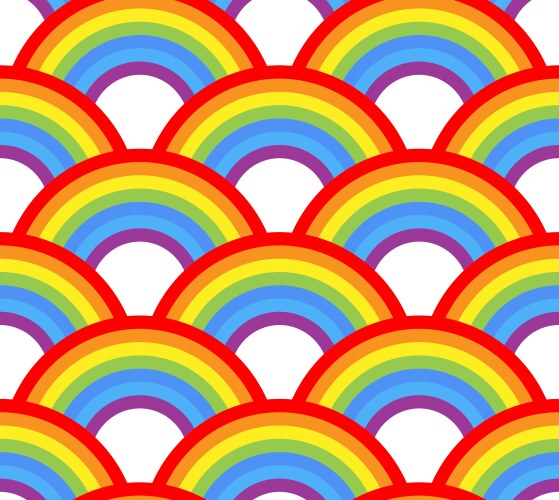 Seamless rainbow pattern on white background Vector Image