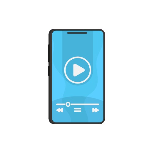 Technology phone music playing in flat style Vector Image