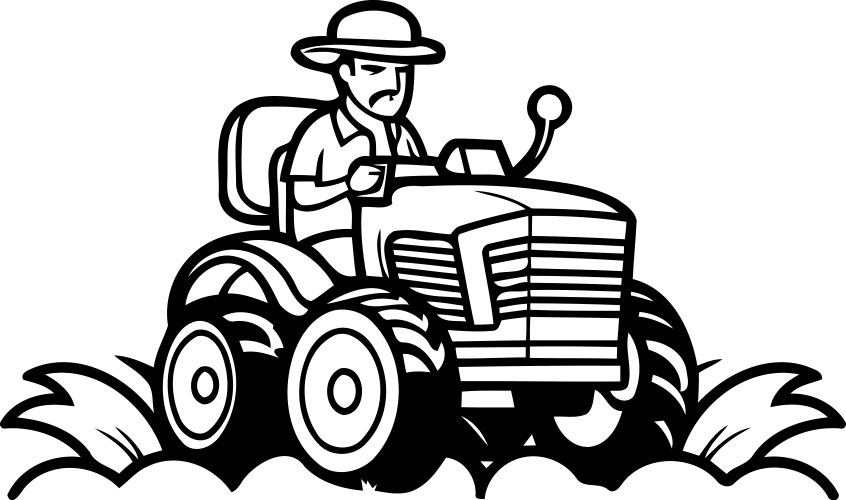 Farmer with tractor Royalty Free Vector Image - VectorStock