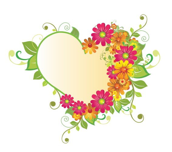 Floral heart Royalty Free Vector Image - VectorStock
