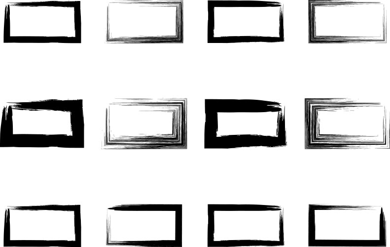 Horizontal rectangle shape bold brush stroke Vector Image