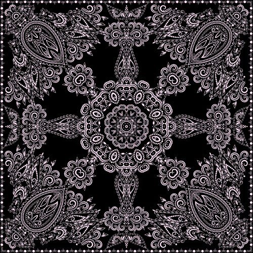 Paisley Bandana - Classic Floral Print Vector Image