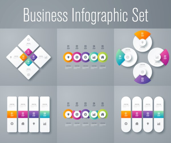 Set with infographics vector image