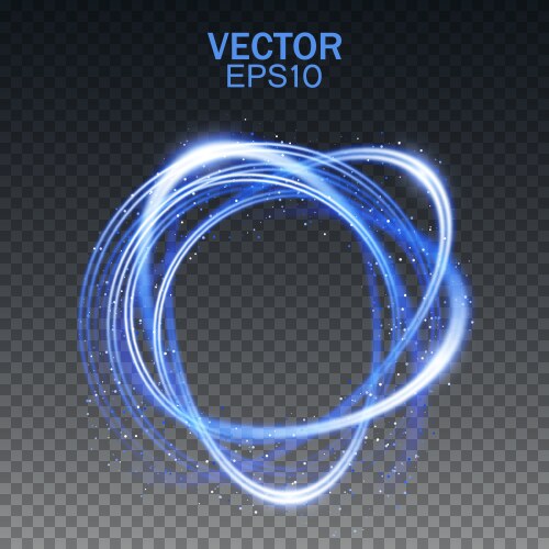 Glow light effect magic round frame Royalty Free Vector