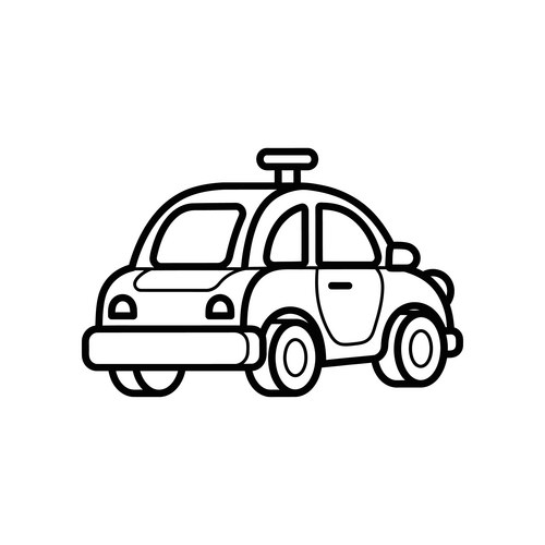 Police Car Line Art Vector Image