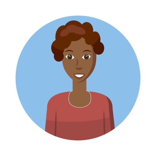 african american woman avatar icon cartoon style vector image