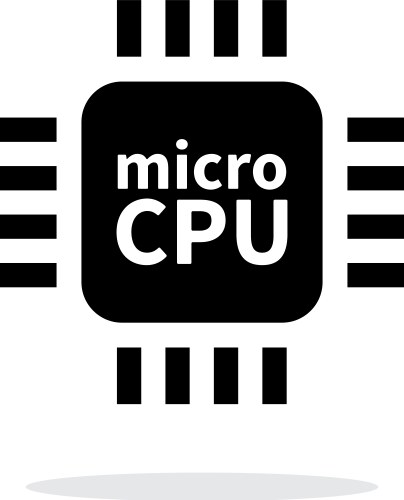 Micro cpu simple icon on white background Vector Image
