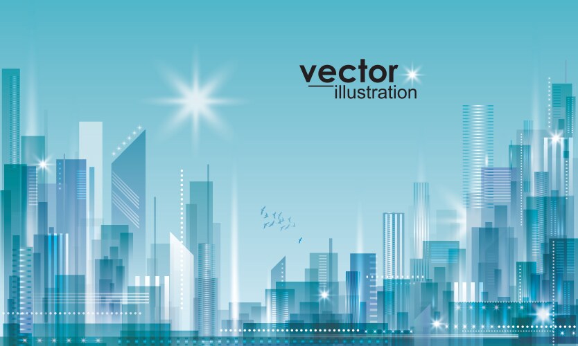 Morning urban cityscape Royalty Free Vector Image