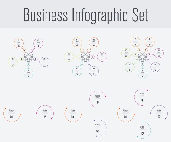 Circle diagram templates Royalty Free Vector Image