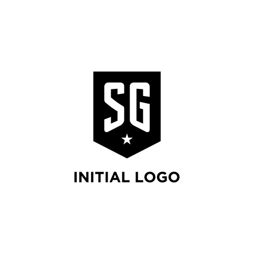 Monogram af star shield logo design inspiration Vector Image