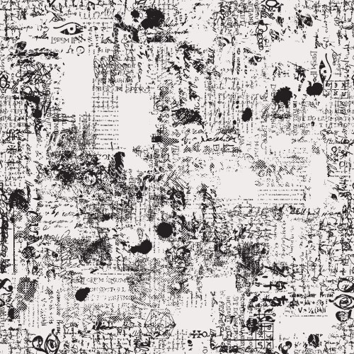 Abstract seamless pattern with scribbles and text vector image