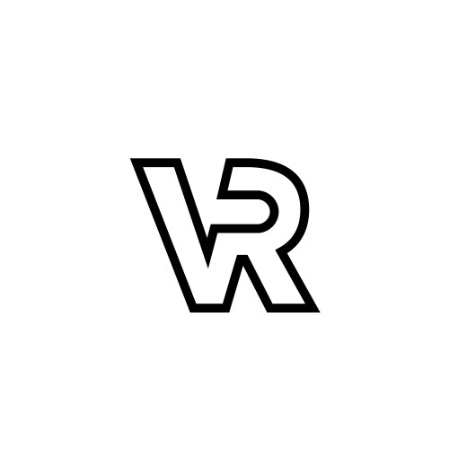 V r virtual 3d font modern technology logo Vector Image