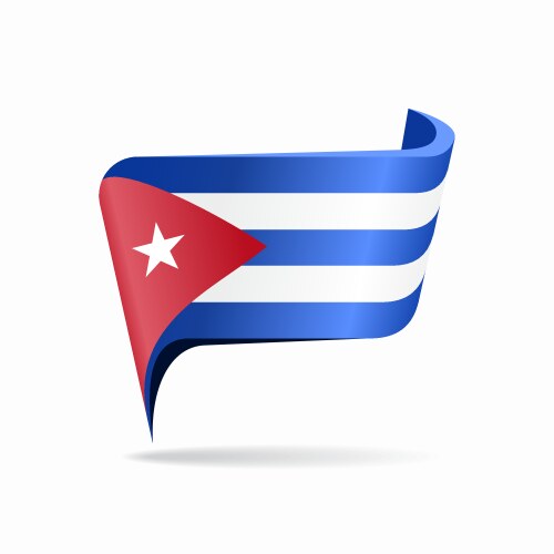 Cuban Flag Pointer Map vektorbild